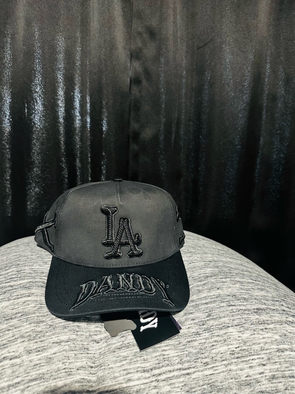 Black LA Embroidered Baseball Cap